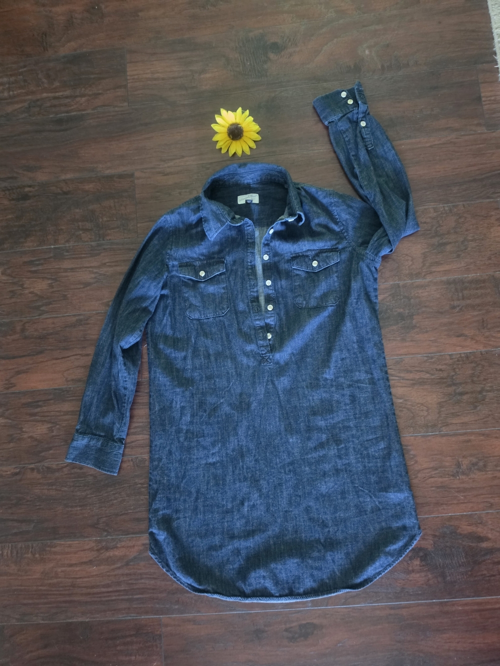 Universal Thread Dark Indigo Denim Shirt - Picture 3 of 5